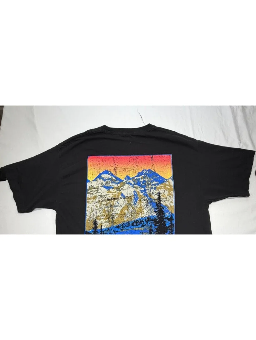 Outdoor Men's Graphic T-Shirt Crew Neck Cotton Regular Fit Size Large Black